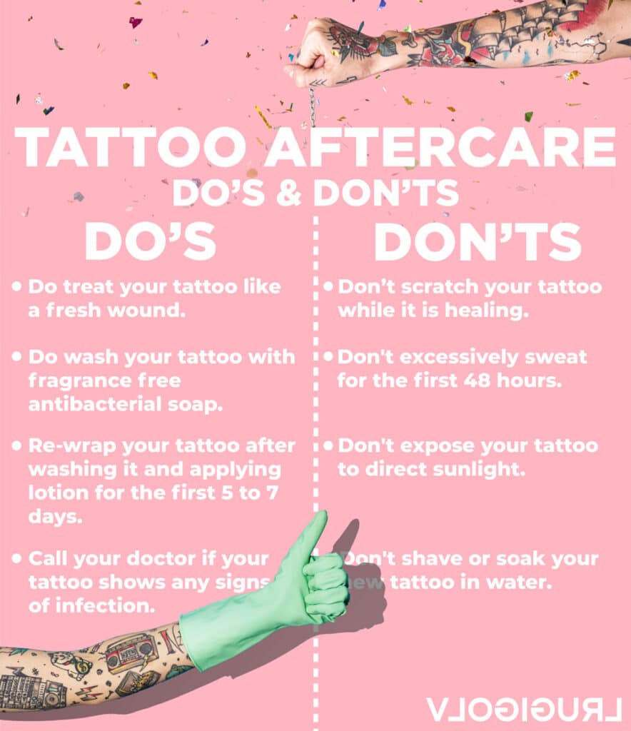 tattoo aftercare do's and don'ts