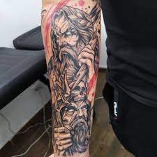 Edgy Zeus tattoo.