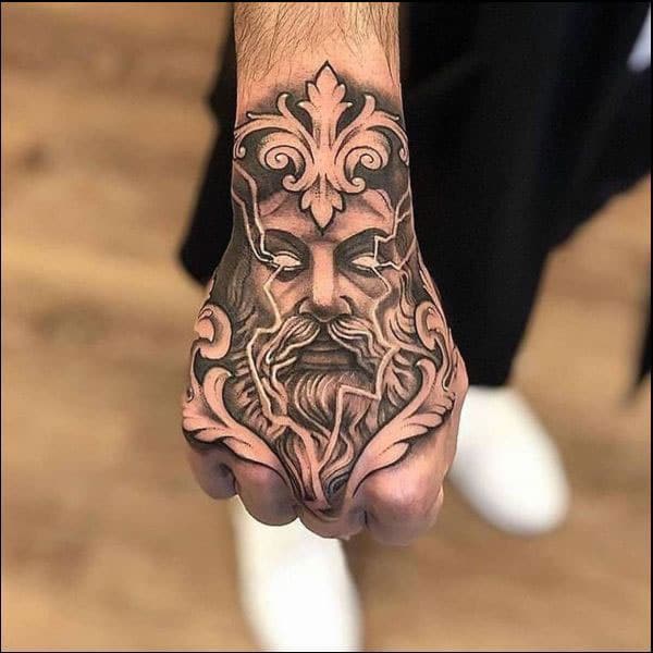 Trendy Zeus tattoo. 